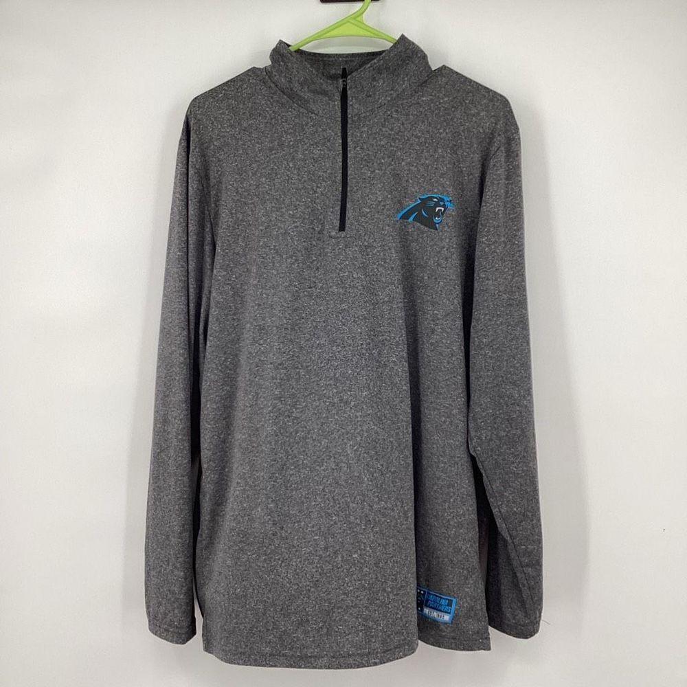 Mens NFL Carolina Panthers Performance 1/4 Zip Pullover large gray‎